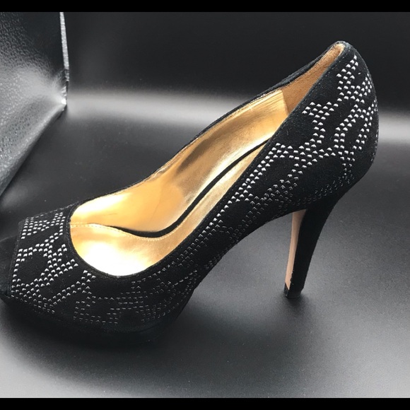 ANTONIO MELANI BLACK ANGELINE PEEPTOE PUMP SIZE 8.5M - Picture 4 of 16